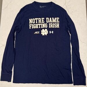 Under Armour Notre Dame Fighting Irish Long Sleeve T-Shirt - Blue - Men’s Size M
